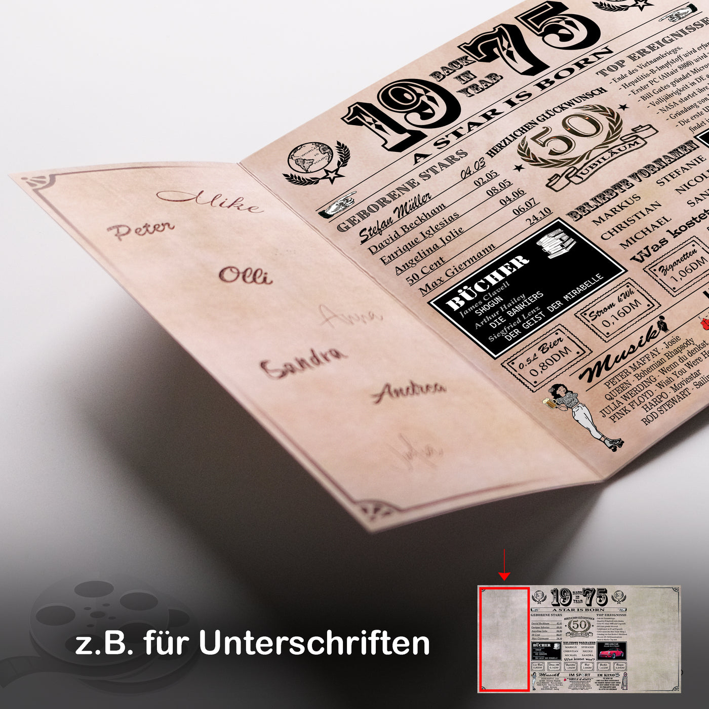 Geburtstagskarte 1975 - 50. Jubiläum