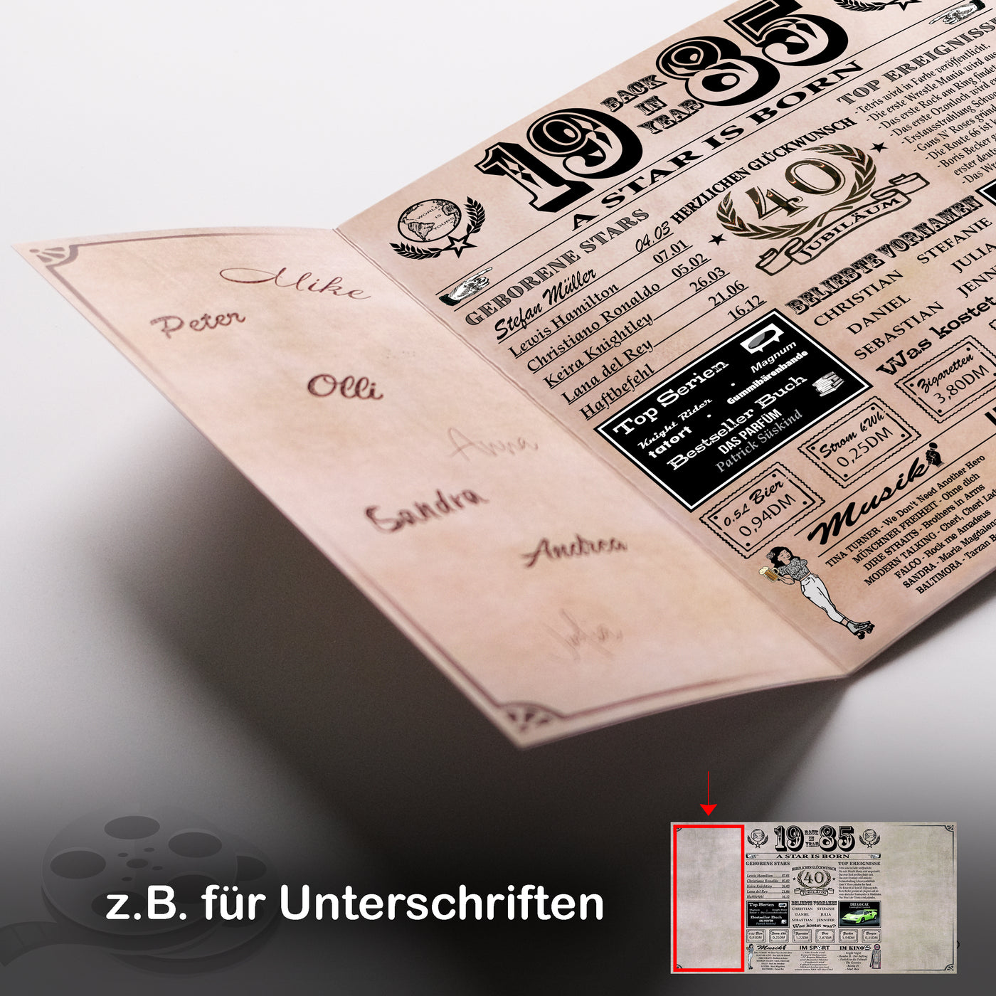 Geburtstagskarte 1985 - 40. Jubiläum