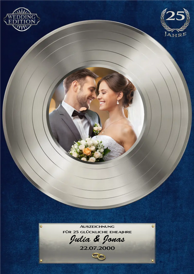 Schallplatte Hochzeit Silber