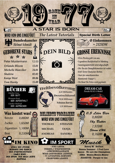 1977 back in year - Personalisierbare Jahreschronik