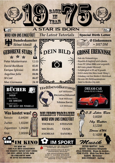 1975 back in year - Personalisierbare Jahreschronik