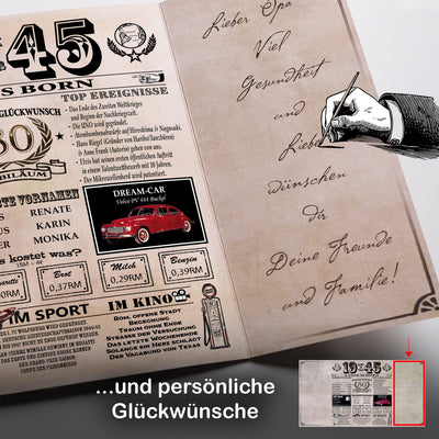 Geburtstagskarte 1945 - 80. Jubiläum
